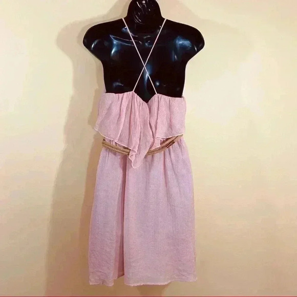 Hello Miss Ruffle Tank Mini Dress Rope Belt - Picture 8 of 12